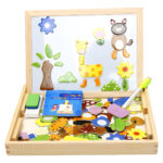 Juego Madera Pizarra Pizarron Imantada Puzzle Con Animales
