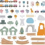 Pista De Tren Y Autos Madera Juguete Gigante Super Completa