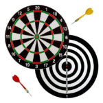 Juego De Dardos Tiro Al Blanco Tablero De Madera Reversible