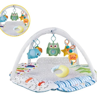 Gimnasio Bebe Con Barras Gris Alfombra Didactica Acolchonada