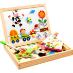 Juego Madera Pizarra Pizarron Imantada Puzzle Con Animales