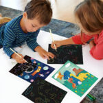 Libro Block Papel Esgrafiado Scratch Para Colorear Niños