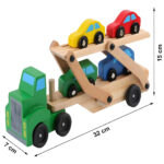 Camión Remolque De Madera Con 4 Autitos Juguete Didactico