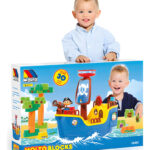 Barco Pirata Juguete Didactico Para Niños Con Bloques