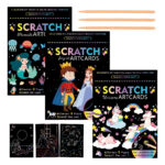 Libro Block Papel Esgrafiado Scratch Para Colorear Niños