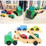 Camión Remolque De Madera Con 4 Autitos Juguete Didactico