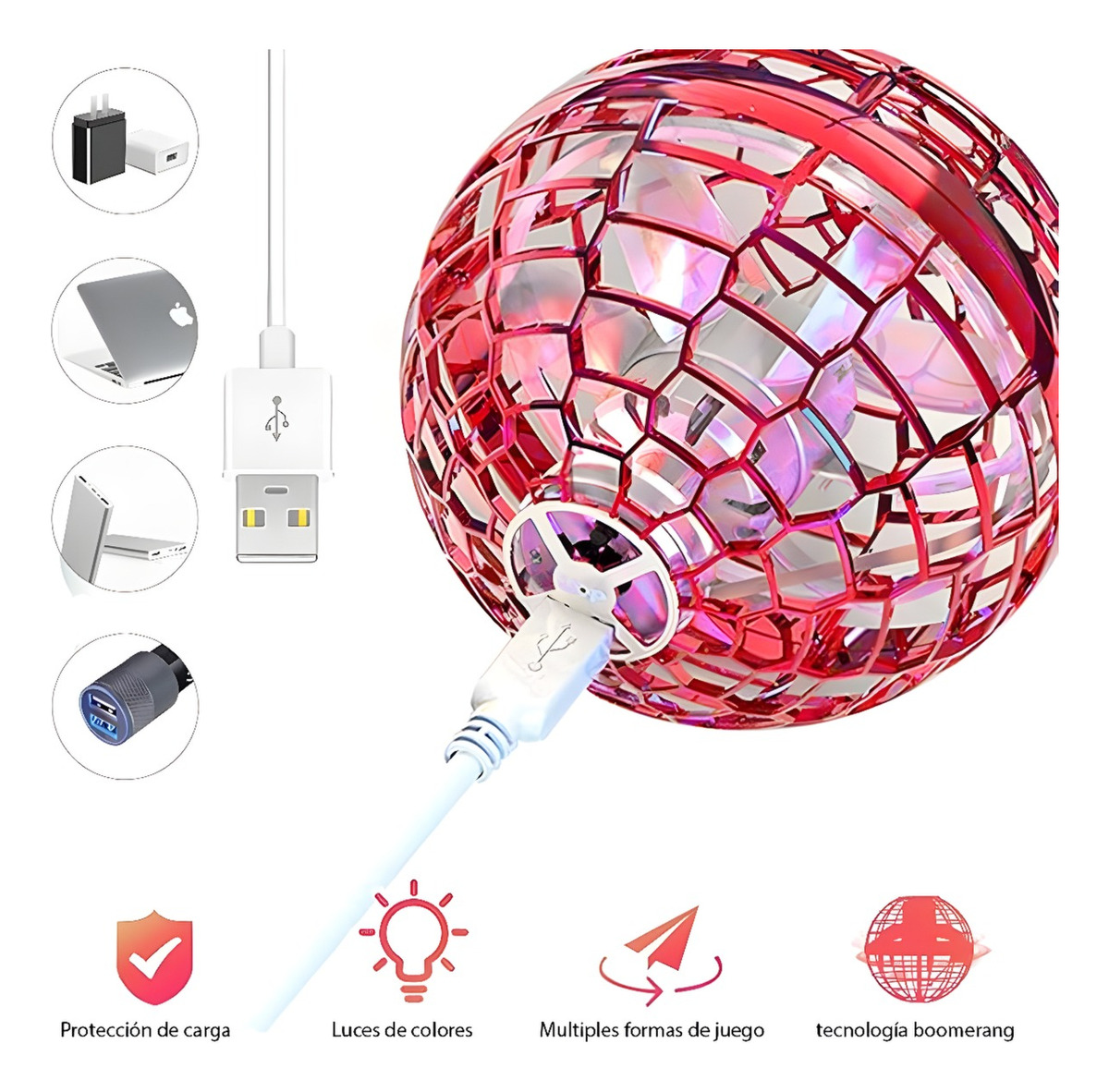 D_778732-MLU72818207049_112023-F.jpg Bola Spinner Magica Volador Drone Boomerang Flynova Control - Imagen 4