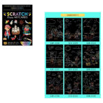 Libro Block Papel Esgrafiado Scratch Para Colorear Niños