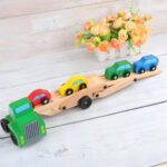 Camión Remolque De Madera Con 4 Autitos Juguete Didactico