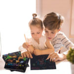 Libro Block Papel Esgrafiado Scratch Para Colorear Niños