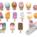 Carrito De Helados De Arrastre De Madera Juguete Para Niños