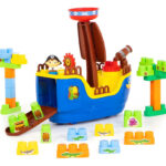 Barco Pirata Juguete Didactico Para Niños Con Bloques