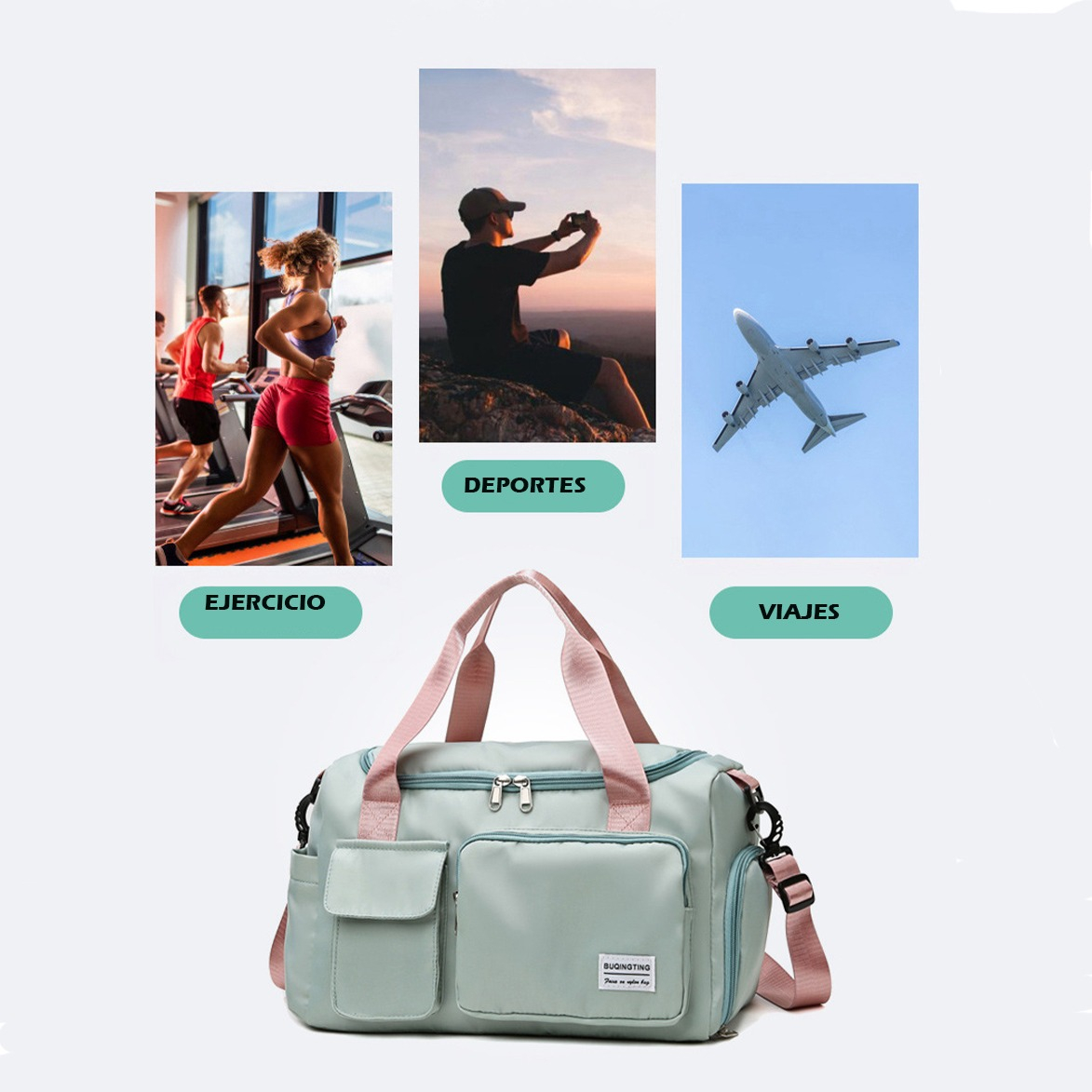 D_910345-MLU74196389130_012024-F.jpg Bolso Deportivo Dama Viaje Impermeable Yoga Universal - Imagen 12