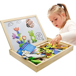 Juego Madera Pizarra Pizarron Imantada Puzzle Con Animales