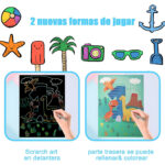 Libro Block Papel Esgrafiado Scratch Para Colorear Niños