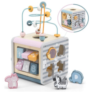 Cubo Didactico 5 En 1 Cubo De Actividades De Madera Niños