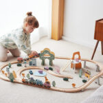 Pista De Tren Y Autos Madera Juguete Gigante Super Completa