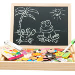 Juego Madera Pizarra Pizarron Imantada Puzzle Con Animales