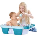 Bañito De Bebé Bañera Plegable Portátil Con Cojín Inflable