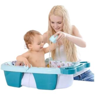 Bañito De Bebé Bañera Plegable Portátil Con Cojín Inflable