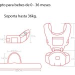 silla portabebé infantil ergonómica 3 posiciones aiebo