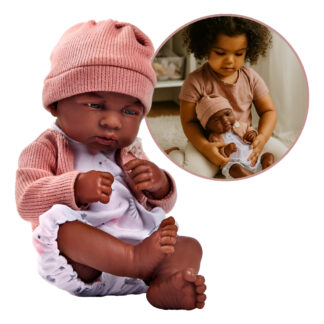Muñeco Muñeca Bebote Reborn Afro Bebè Realista De Goma 36 Cm