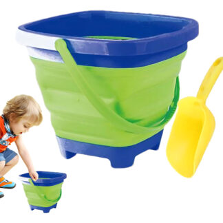 Balde Playa Plegable Silicona Resistente Niños Con Pala