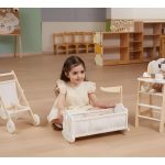 coche bebote cochecito de muñecas juguete didactico madera