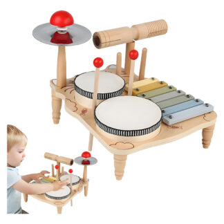 Bateria Juguete Didactico De Bebe Musical Infantil Madera