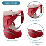 silla portabebé infantil ergonómica 3 posiciones aiebo