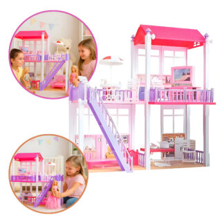 Casa Casita De Muñecas Juguete Didáctico 2 Pisos Grande