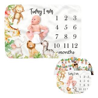 Manta Fotos Bebe Mes A Mes Espacio Color Blanco Selva