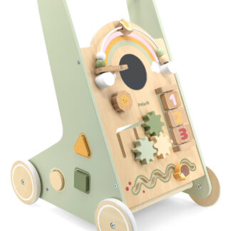 Caminador Con Actividades Arco Iris De Madera Polar B Color Gris