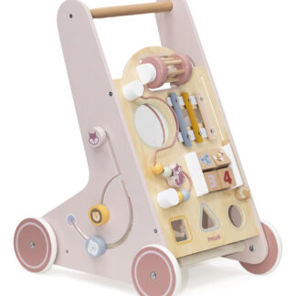 Caminador De Madera Multifunción Polar B Con Actividades Color Pastel