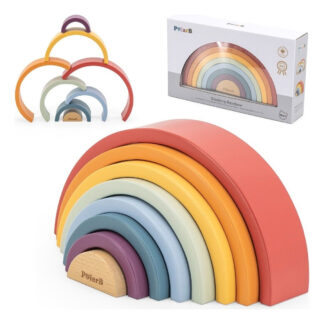 Juguete Didáctico Arcoiris Montessori De Madera Bebe Niños