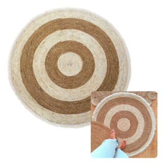 Alfombra Circular Redonda Interior Exterior Fibra Natural