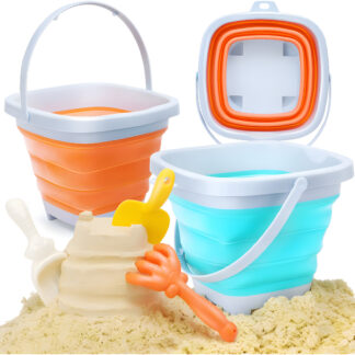 Balde De Playa Plegable De Silicona Resistente Para Niños