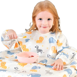 Babero Delantal Manga Larga Impermeable Bebe