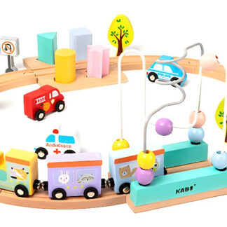 Juego Pista Tren De Madera Con Ciudad Didáctico Montessori