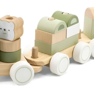 Tren Juguete Didactico Madera Con Bloques Apilables