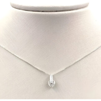 Collar Cadena Colgante Punto Luz Corazón Zirconia Plata 925