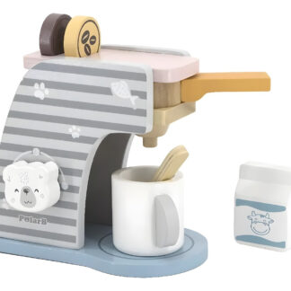 Set Cafetera Maquina De Cafe Madera Juguete Didactico Niños