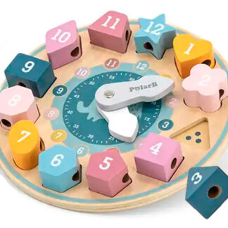 Reloj Juego De Encastre Formas Colores En Madera Para Niños