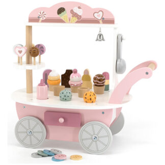 Carrito De Helados De Arrastre De Madera Juguete Para Niños