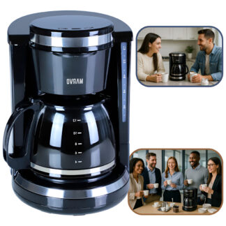 Cafetera De Vidrio Automatica Marvo 1.5l De 12 Tazas Negro