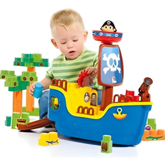 Barco Pirata Juguete Didactico Para Niños Con Bloques