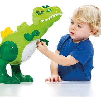 Dinosaurio Grande De Juguete Con Bloques Encastre 4 Sonidos