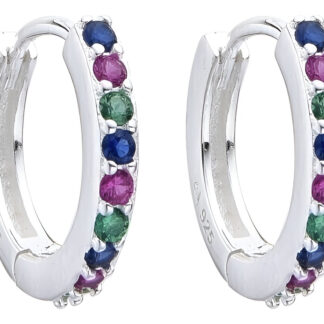 Aros Caravanas Aretes Pendientes Huggie Zirconias Plata 925