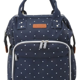 Mochila Maternal Con Bolsillo Bolso Color Jeans - Lunares Color Azul