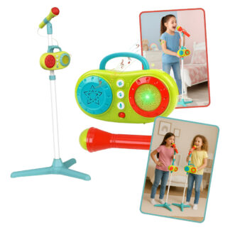 Micrófono Karaoke Infantil Niños Grabadora Luces Sonido